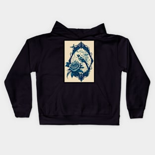 Tattoo Toile: Bird and Rose Kids Hoodie